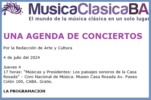 MUSICA CLASICA AGENDA